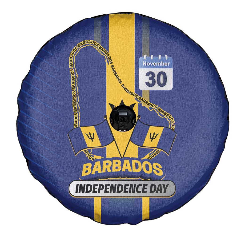 Barbados 30th November Spare Tire Cover Independence Day Flag Map - Wonder Print Shop