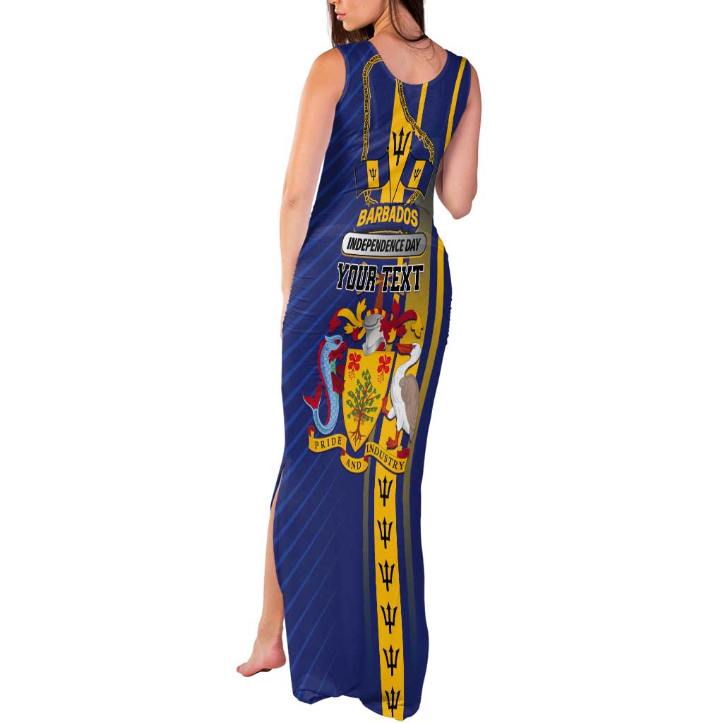 Personalized Barbados 30th November Tank Maxi Dress Independence Day Flag Map - Wonder Print Shop