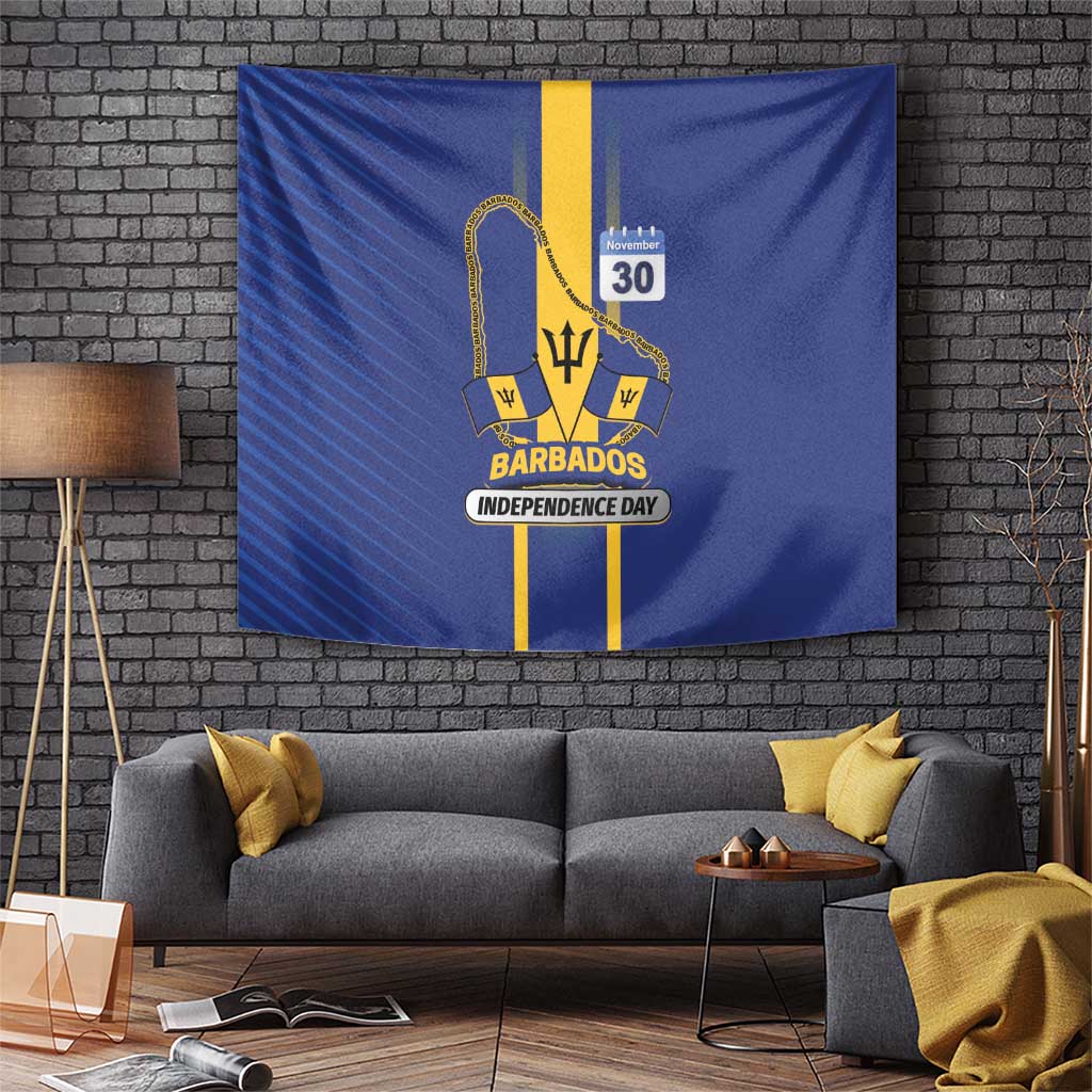 Barbados 30th November Tapestry Independence Day Flag Map - Wonder Print Shop