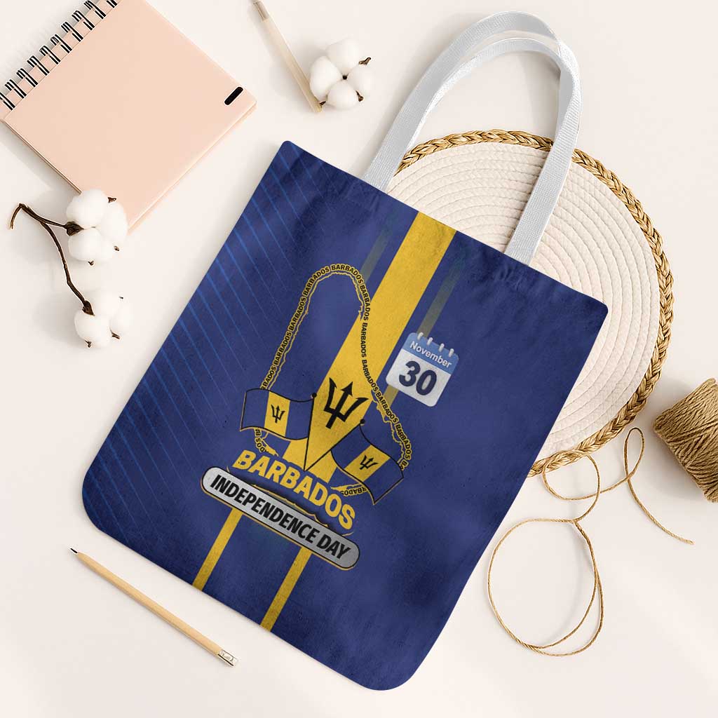 Barbados 30th November Tote Bag Independence Day Flag Map - Wonder Print Shop