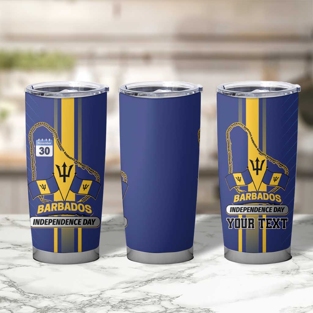 Personalized Barbados 30th November Tumbler Cup Independence Day Flag Map - Wonder Print Shop