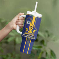 Personalized Barbados 30th November Tumbler With Handle Independence Day Flag Map - Wonder Print Shop