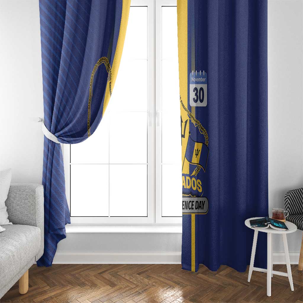 Barbados 30th November Window Curtain Independence Day Flag Map - Wonder Print Shop