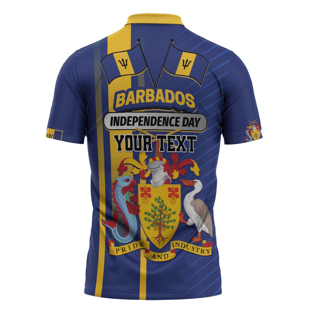 Personalized Barbados 30th November Zipper Polo Shirt Independence Day Flag Map - Wonder Print Shop