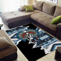 Native American Chief Skull With Axe Area Rug - Wonder Print Shop