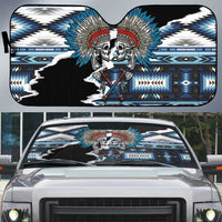 Native American Chief Skull With Axe Auto Sun Shade - Wonder Print Shop