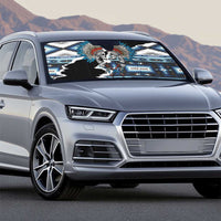 Native American Chief Skull With Axe Auto Sun Shade - Wonder Print Shop