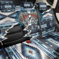Native American Chief Skull With Axe Back Car Seat Cover - Wonder Print Shop