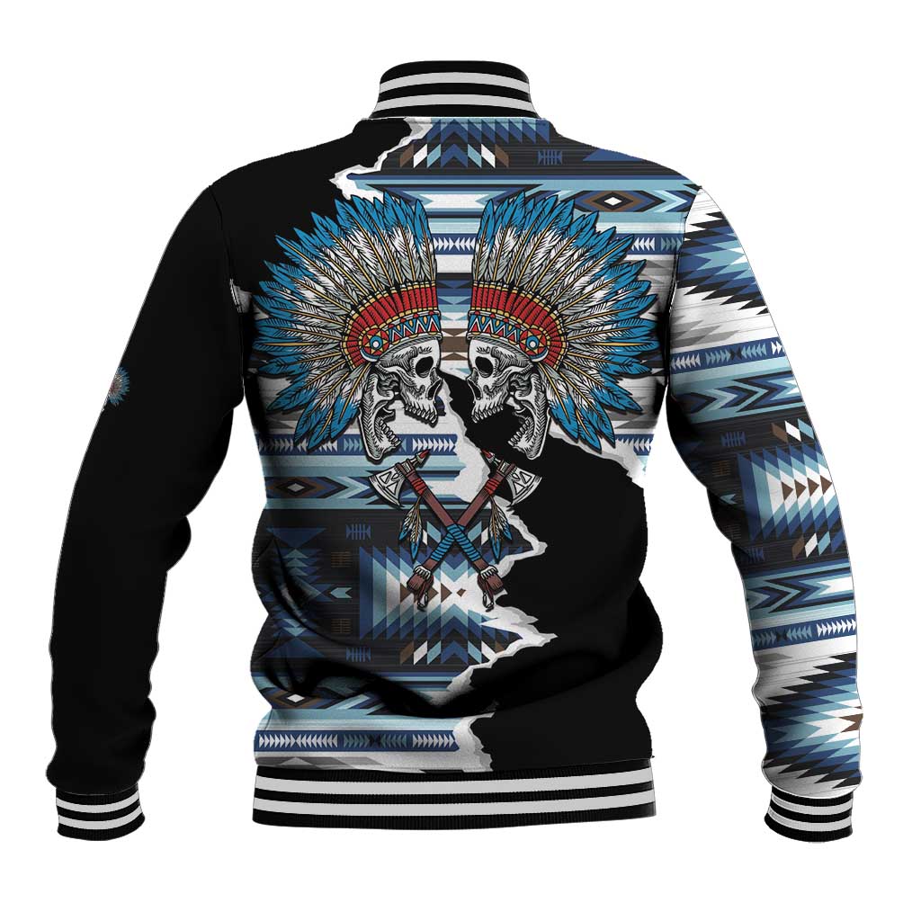 Native American Chief Skull With Axe Baseball Jacket - Wonder Print Shop