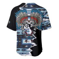 Native American Chief Skull With Axe Baseball Jersey - Wonder Print Shop