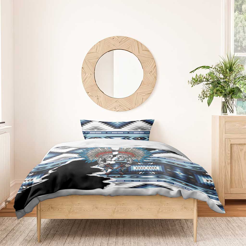 Native American Chief Skull With Axe Bedding Set - Wonder Print Shop