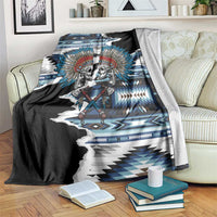 Native American Chief Skull With Axe Blanket - Wonder Print Shop