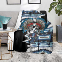 Native American Chief Skull With Axe Blanket - Wonder Print Shop