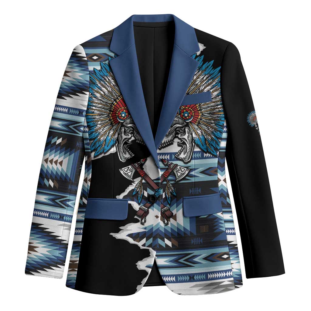 Native American Chief Skull With Axe Blazer - Wonder Print Shop