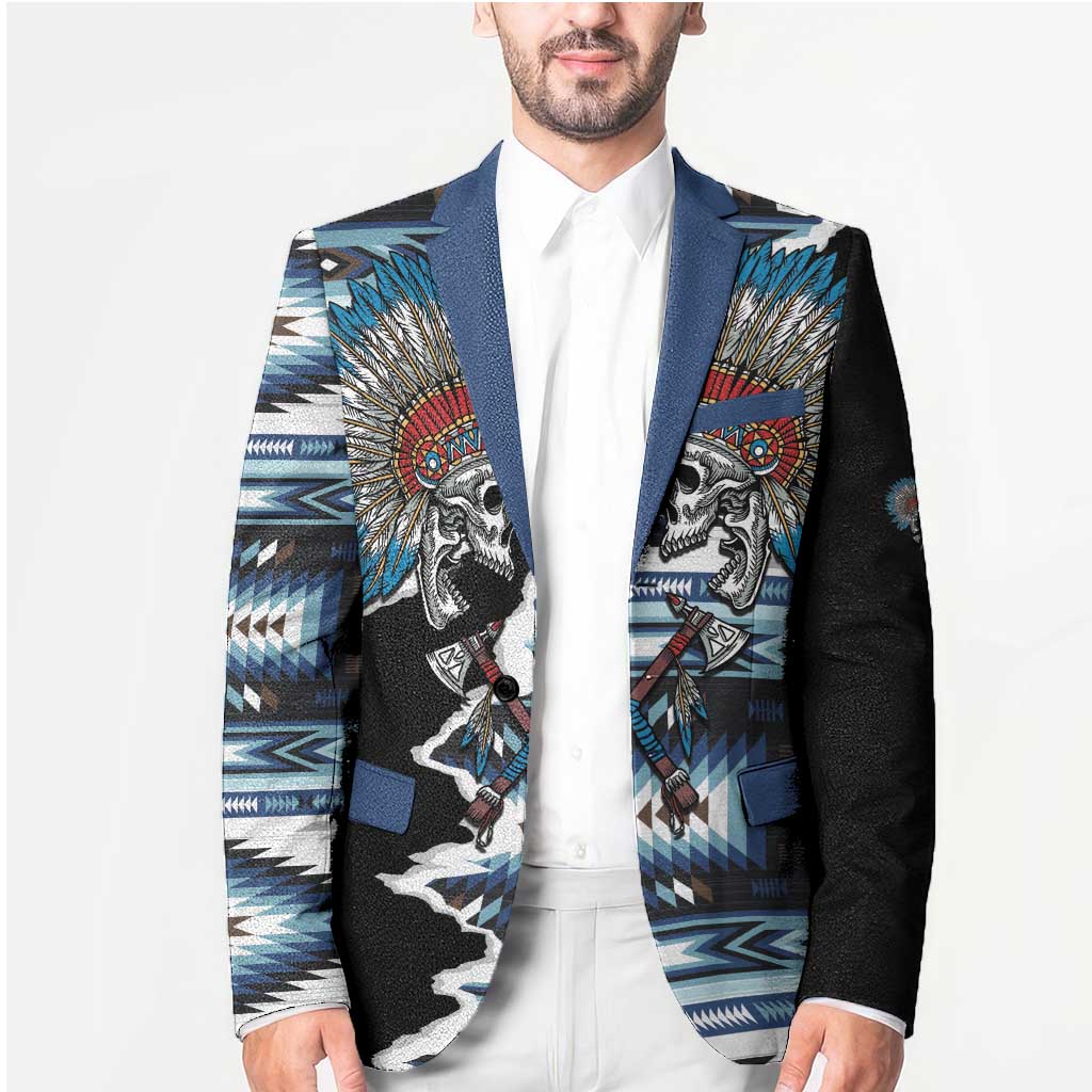 Native American Chief Skull With Axe Blazer - Wonder Print Shop