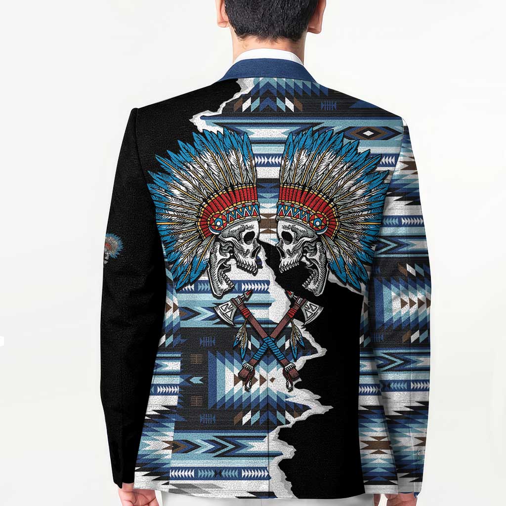 Native American Chief Skull With Axe Blazer - Wonder Print Shop