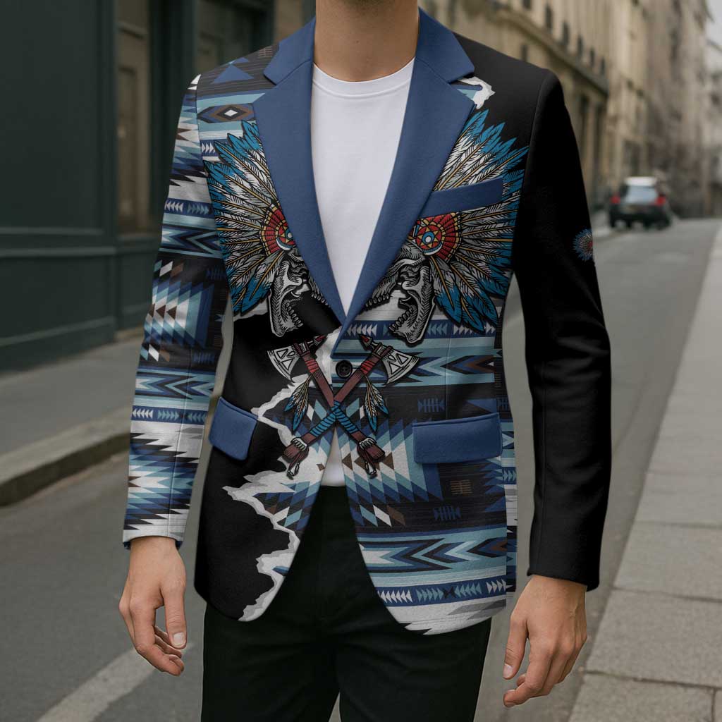Native American Chief Skull With Axe Blazer - Wonder Print Shop