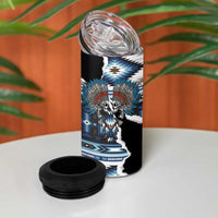 Native American Chief Skull With Axe 4 in 1 Can Cooler Tumbler - Wonder Print Shop
