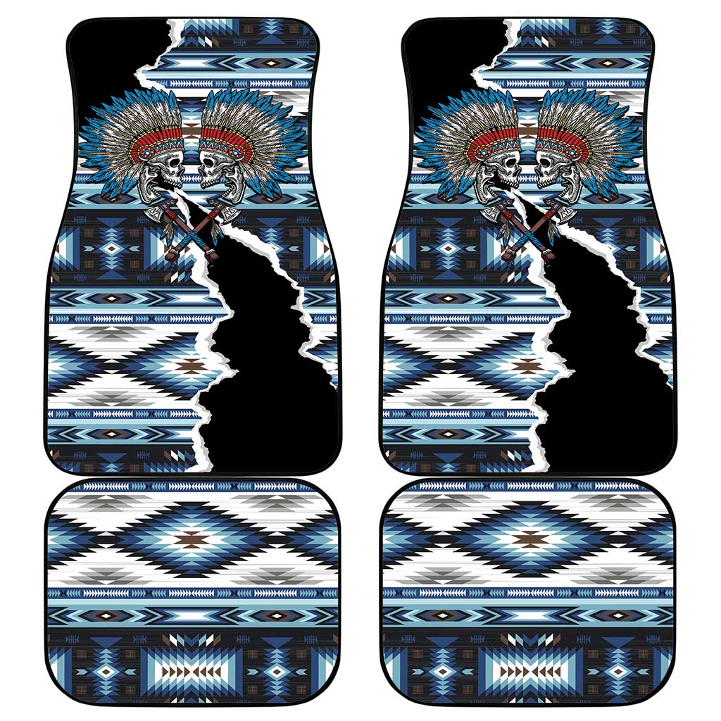 Native American Chief Skull With Axe Car Mats - Wonder Print Shop