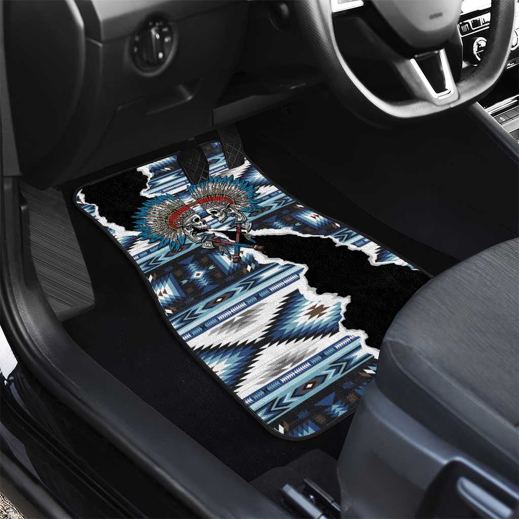 Native American Chief Skull With Axe Car Mats - Wonder Print Shop