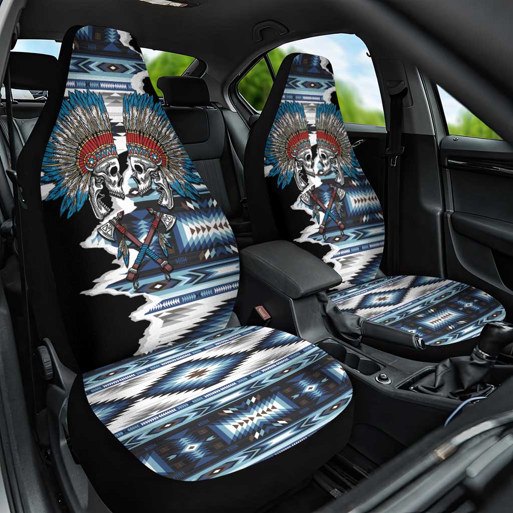 Native American Chief Skull With Axe Car Seat Cover - Wonder Print Shop