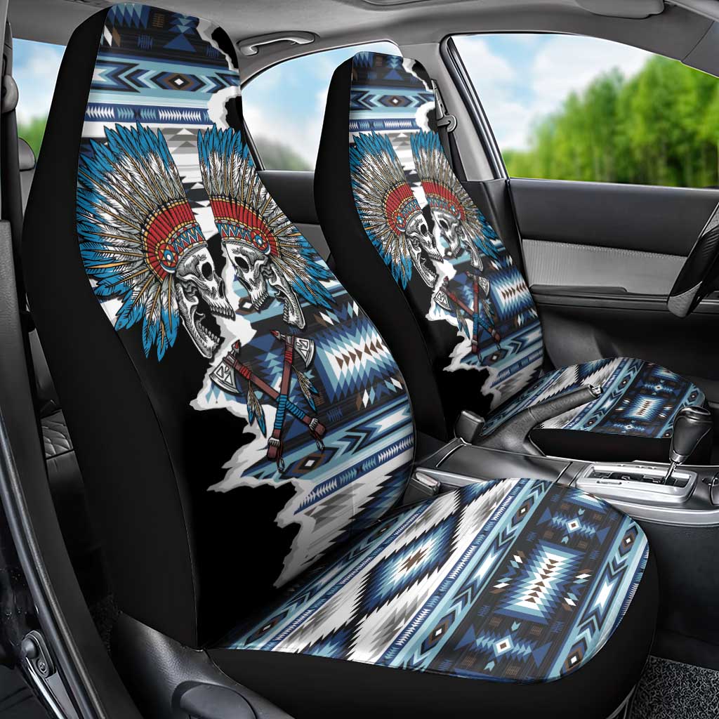 Native American Chief Skull With Axe Car Seat Cover - Wonder Print Shop