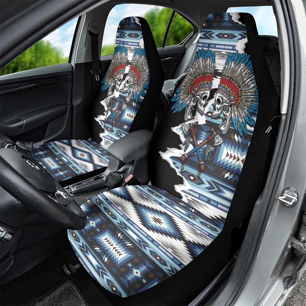 Native American Chief Skull With Axe Car Seat Cover - Wonder Print Shop