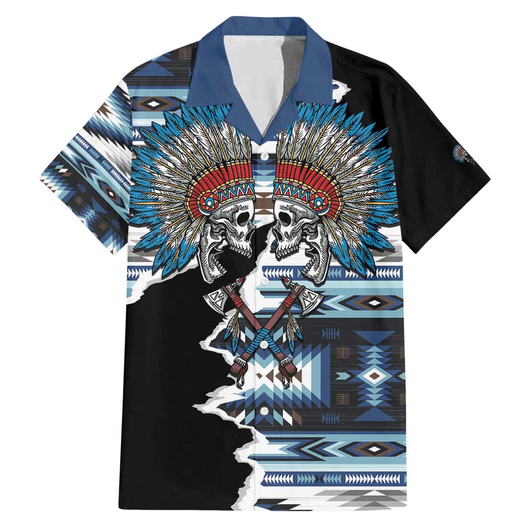 Native American Chief Skull With Axe Family Matching Mermaid Dress and Hawaiian Shirt - Wonder Print Shop