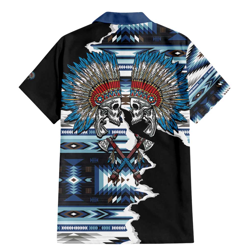 Native American Chief Skull With Axe Family Matching Mermaid Dress and Hawaiian Shirt - Wonder Print Shop