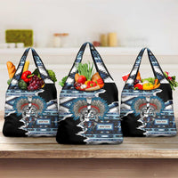 Native American Chief Skull With Axe Grocery Bag - Wonder Print Shop