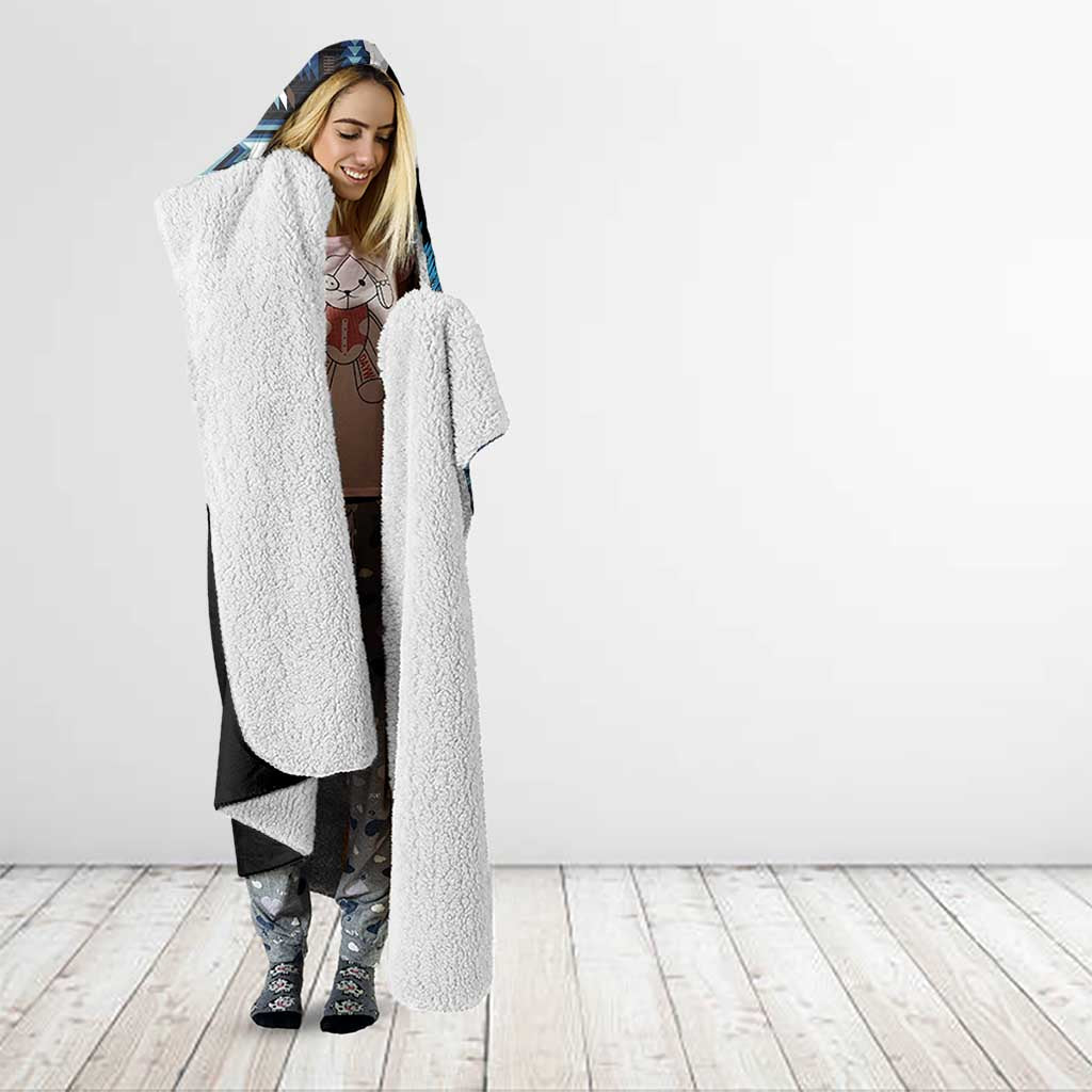 Native American Chief Skull With Axe Hooded Blanket - Wonder Print Shop