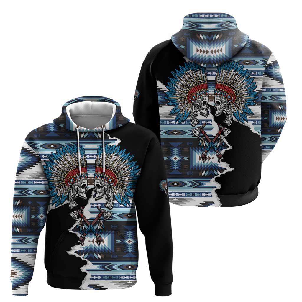Native American Chief Skull With Axe Hoodie - Wonder Print Shop