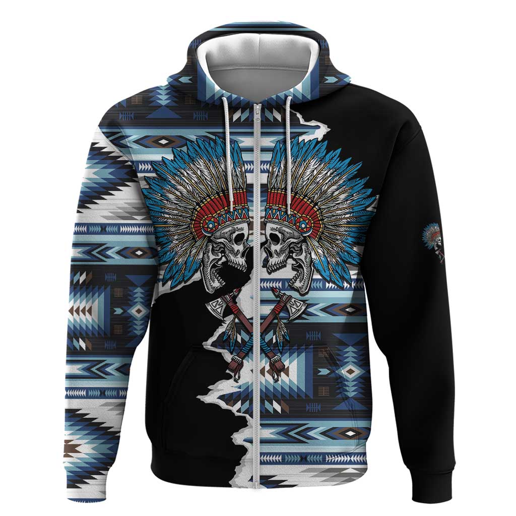 Native American Chief Skull With Axe Hoodie - Wonder Print Shop