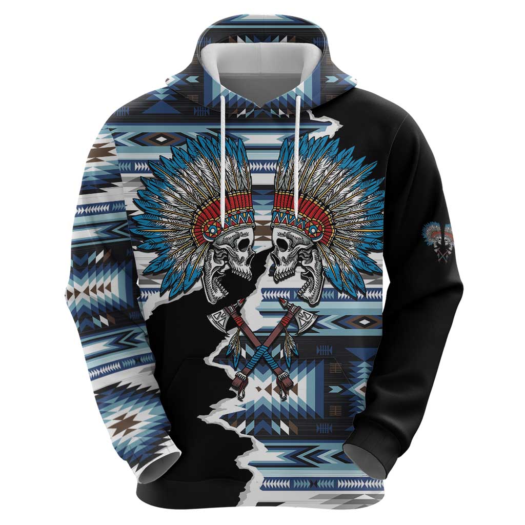 Native American Chief Skull With Axe Hoodie - Wonder Print Shop