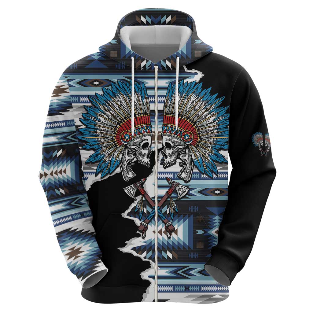 Native American Chief Skull With Axe Hoodie - Wonder Print Shop