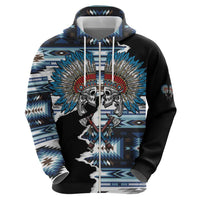 Native American Chief Skull With Axe Hoodie - Wonder Print Shop