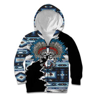 Native American Chief Skull With Axe Kid Hoodie - Wonder Print Shop