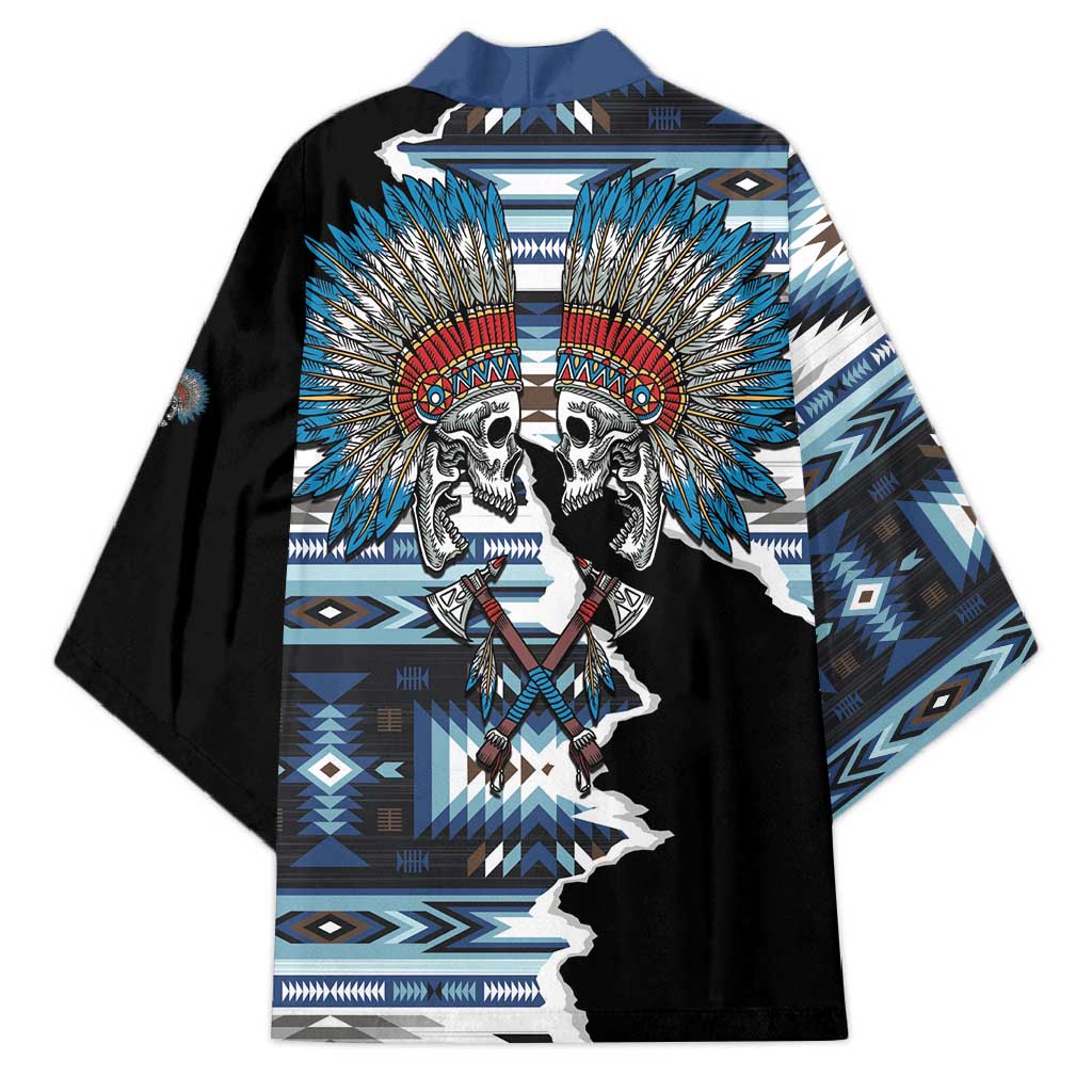 Native American Chief Skull With Axe Kimono - Wonder Print Shop