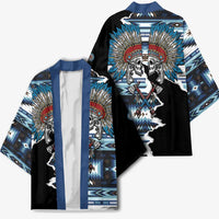 Native American Chief Skull With Axe Kimono - Wonder Print Shop