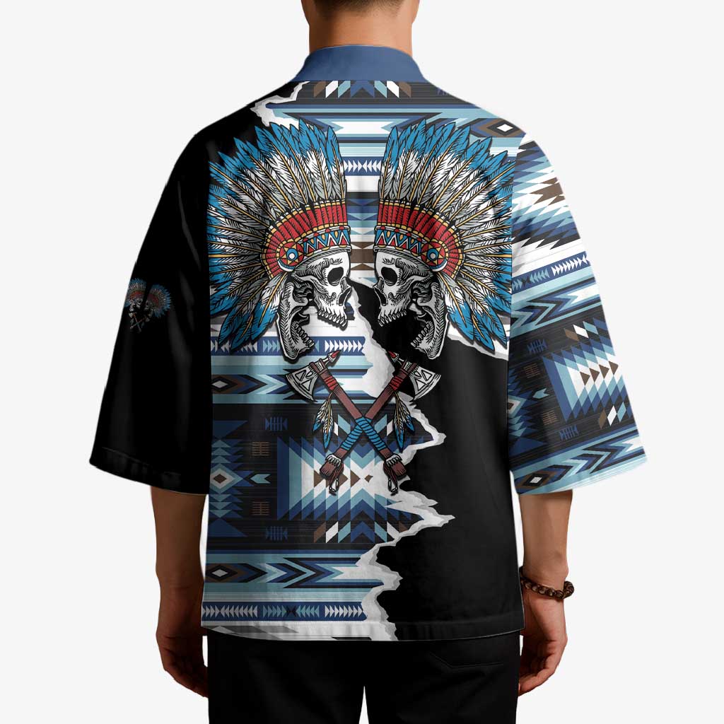 Native American Chief Skull With Axe Kimono - Wonder Print Shop