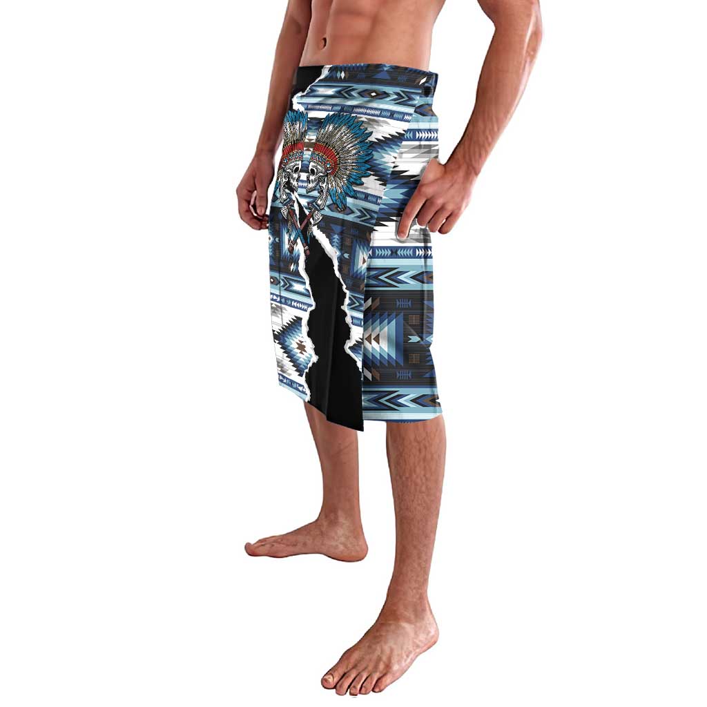 Native American Chief Skull With Axe Lavalava - Wonder Print Shop