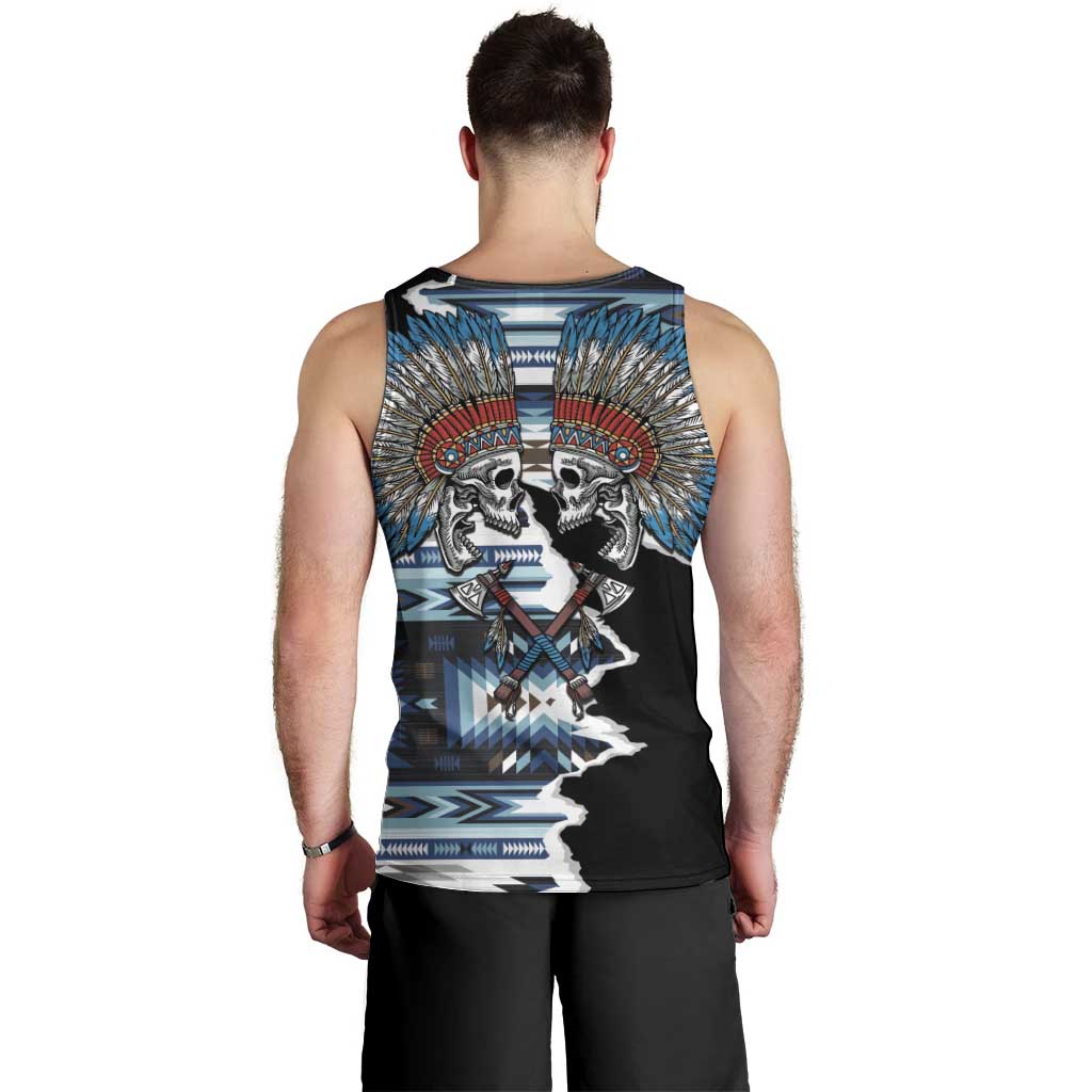 Native American Chief Skull With Axe Men Tank Top - Wonder Print Shop