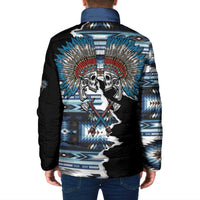Native American Chief Skull With Axe Padded Jacket - Wonder Print Shop