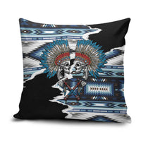 Native American Chief Skull With Axe Pillow Cover - Wonder Print Shop