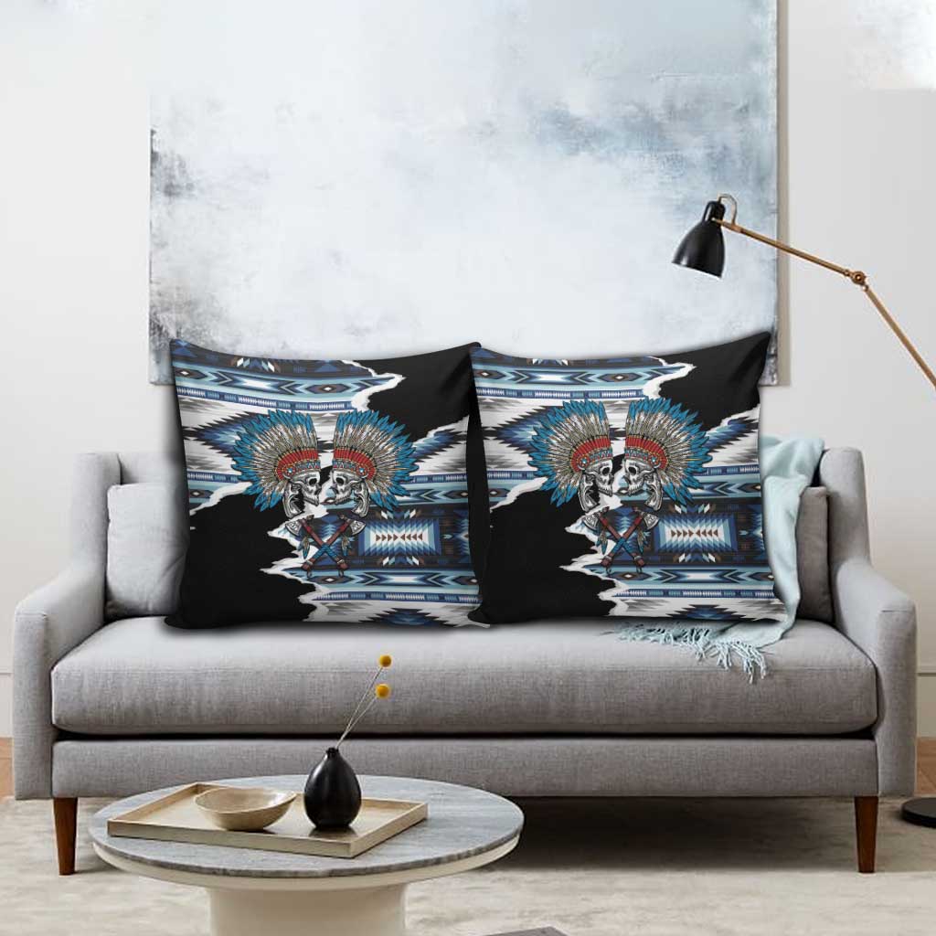 Native American Chief Skull With Axe Pillow Cover - Wonder Print Shop