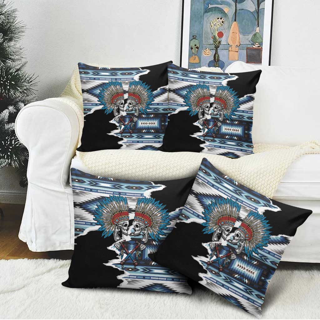Native American Chief Skull With Axe Pillow Cover - Wonder Print Shop