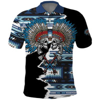 Native American Chief Skull With Axe Polo Shirt - Wonder Print Shop