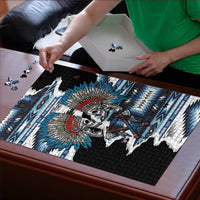 Native American Chief Skull With Axe Puzzle - Wonder Print Shop