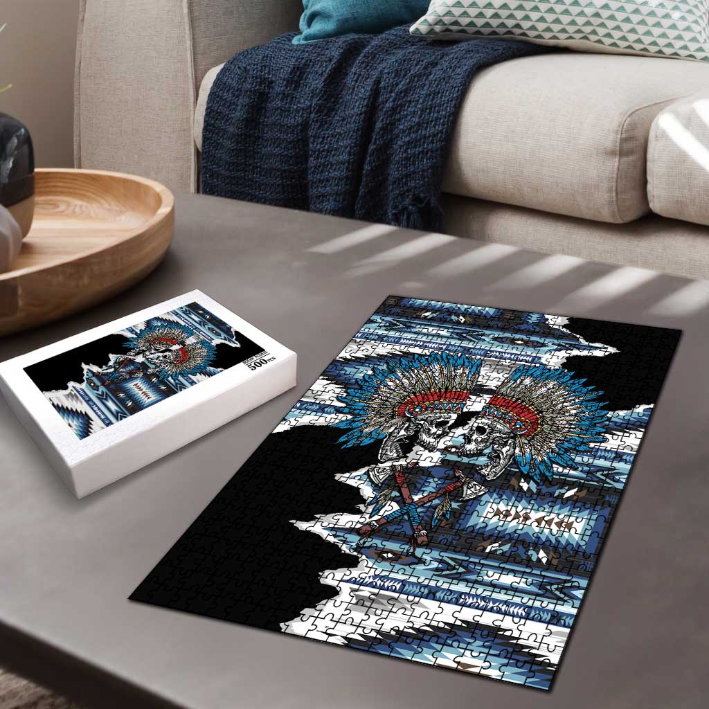 Native American Chief Skull With Axe Puzzle - Wonder Print Shop