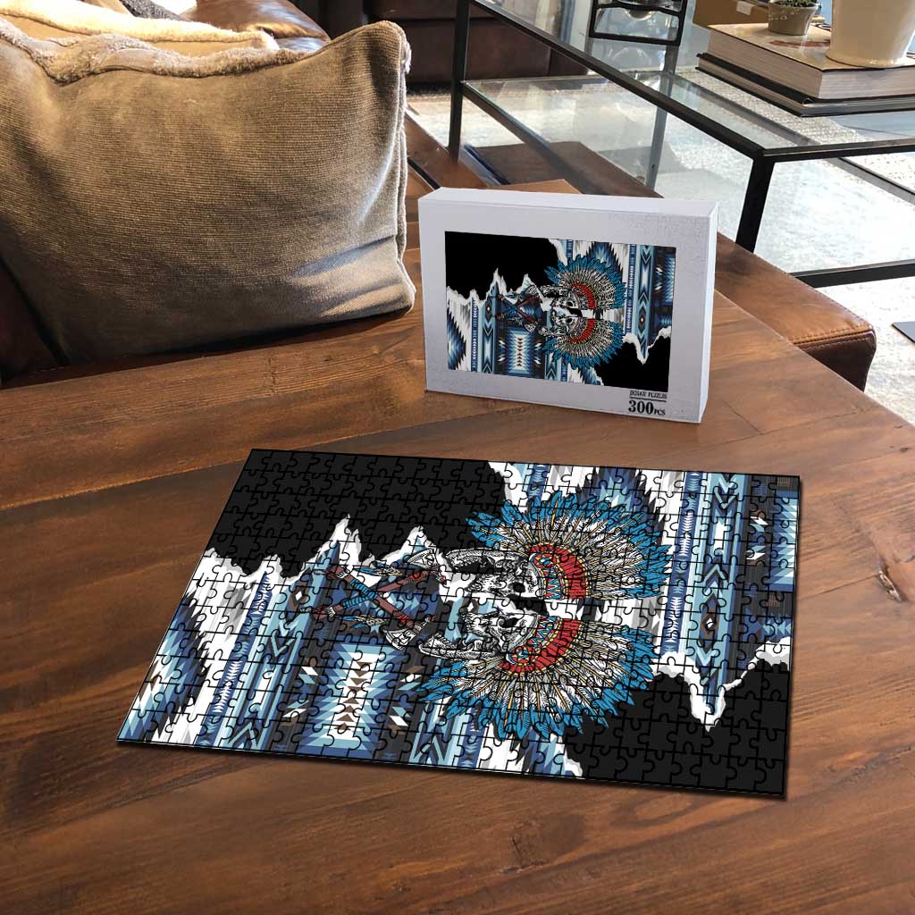 Native American Chief Skull With Axe Puzzle - Wonder Print Shop